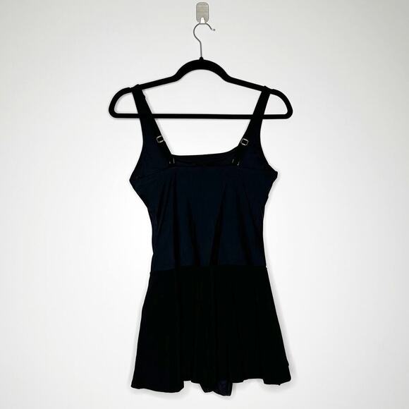 NEW Beyond Control Grommet Swim Tummy Control Dress Women's Black Size 8 - Picture 3 of 5